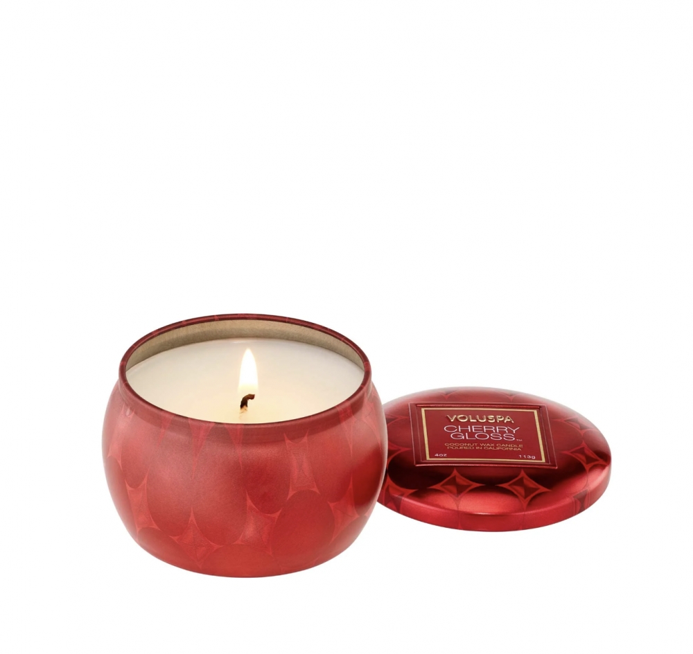 Voluspa Mini tin candle 25t - cherry gloss - WoiWoi Klær og Interiør